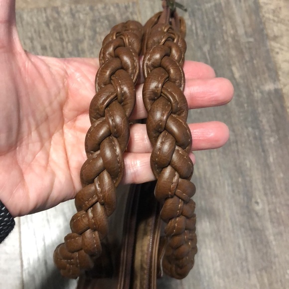 NEW Spring Faux Leather Shoulder Bag Dark Brown Medium Size (19” x 6.5”) - Picture 7 of 7